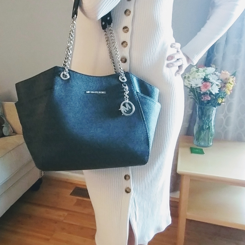 Michael Kors Black Leather Shoulder Bag